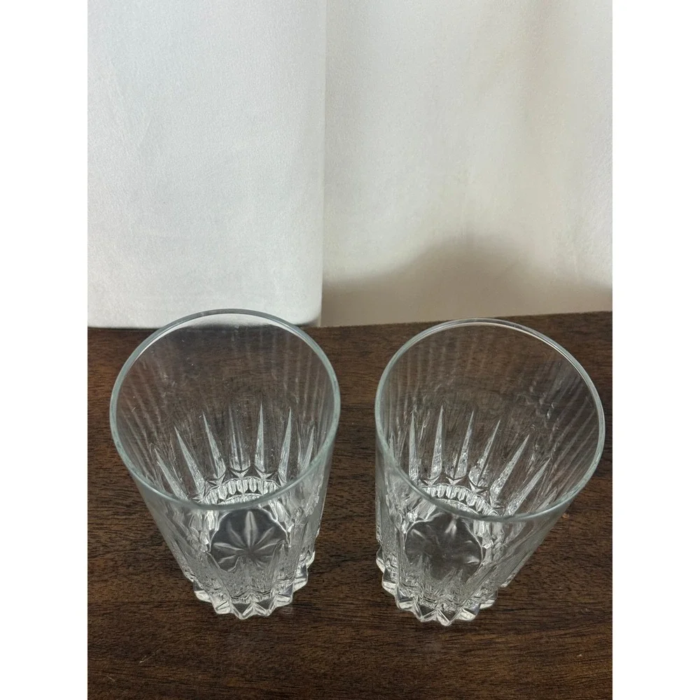 VTG Set of TWO Fostoria Heritage Clear Highball Glasses 6.5
